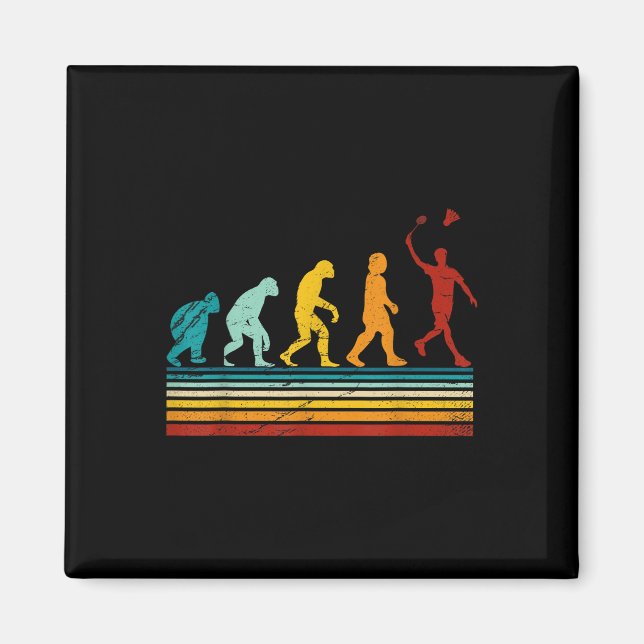 Retro Badminton With Shuttle Evolution Darwin  Magnet (Front)