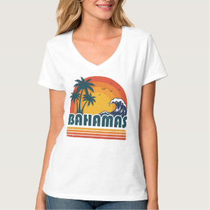 Retro Bahamas Beach Summer Sunset 70s Palm Tree T-Shirt