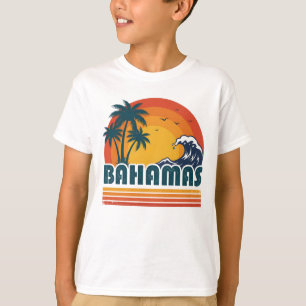 Retro Bahamas Beach Summer Sunset 70s Palm Tree T-Shirt