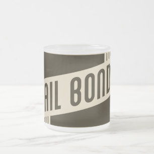 retro bail bonds frosted glass coffee mug