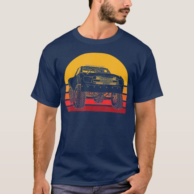 Retro Baja Truck Off Road Trophy Trucking Racer T-Shirt (Front)