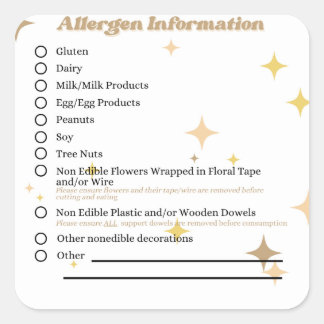Retro Bakery Allergen Information Sticker