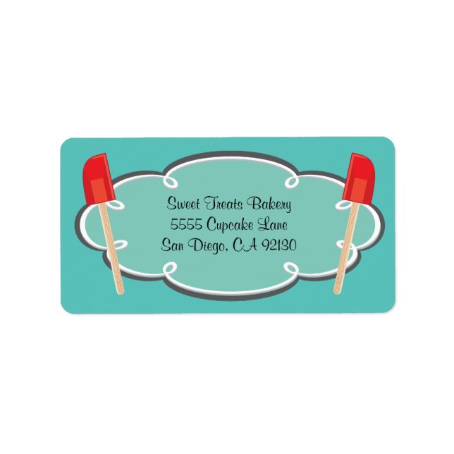 Retro Bakery Cooking address labels (Front)