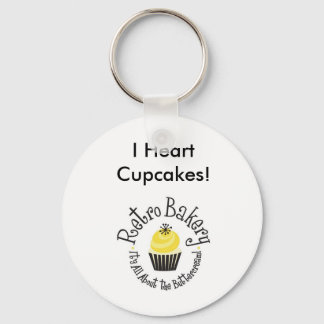 Retro Bakery I Heart Cupcakes Key Chain! Key Ring