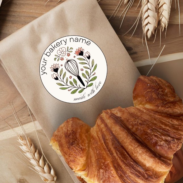 Retro Bakery Pastry Chef Round Stickers  (Creator Uploaded)