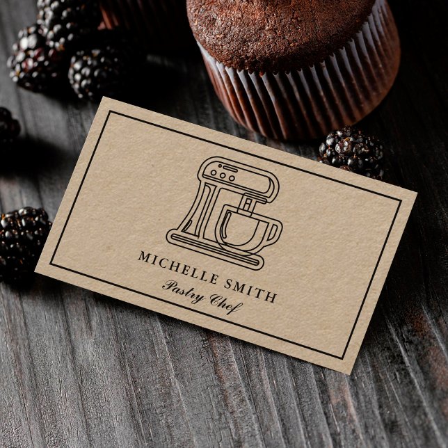 Retro Bakery Stand Mixer Pastry Cake Baker Business Card (Creator Uploaded)