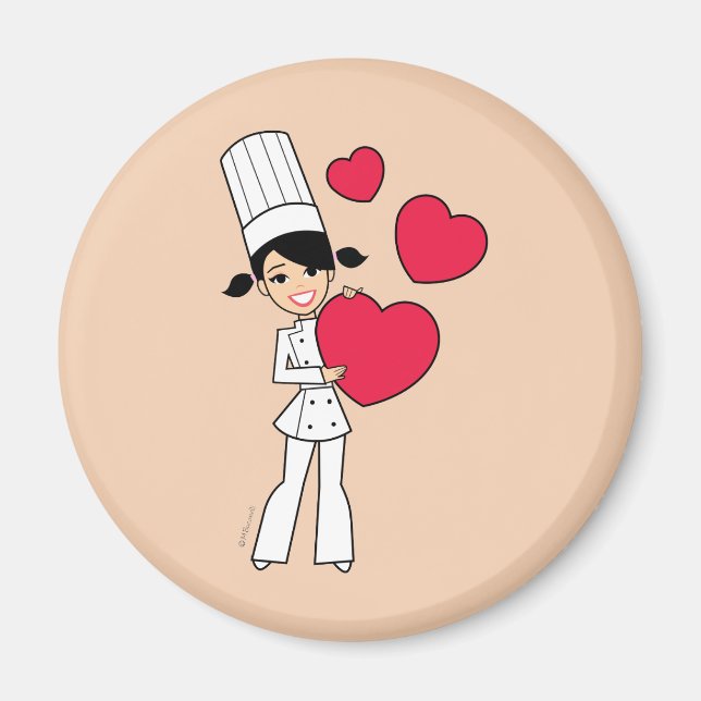 Retro Baking Girl Magnet (Front)