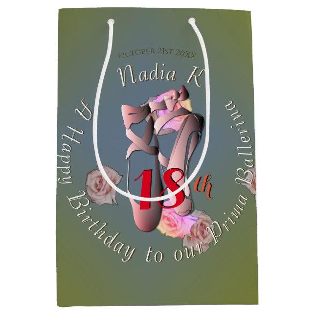 Retro Ballet Shoes Gift Bag (Front)