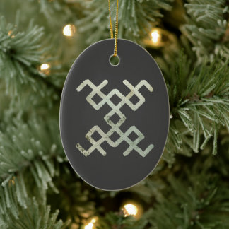 Retro Baltic Pattern Change Traditional Hand Drawn Ceramic Tree Decoration