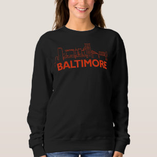 Retro Baltimore City Skyline Maryland Charm City S Sweatshirt