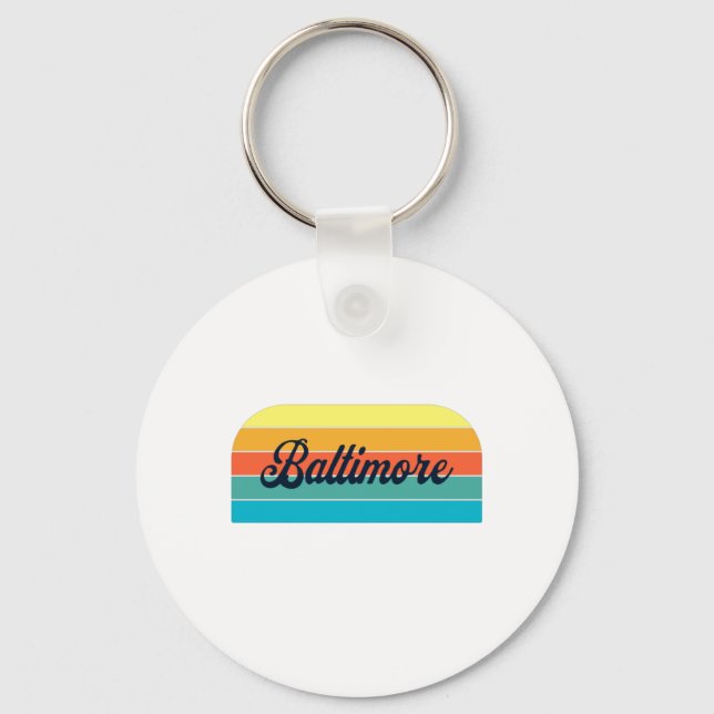 Retro Baltimore  Keychain (Front)