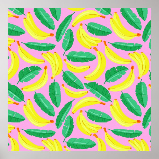 Retro Banana Pattern Poster (Front)