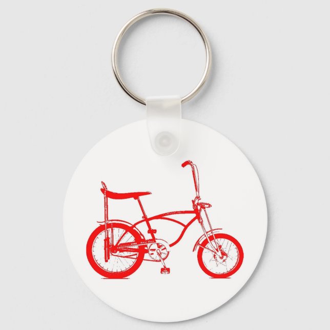 Retro Banana Seat Bike Key Ring (Front)