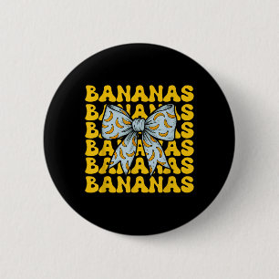 Retro Bananas Last Name Coquette Bow Women Girls 6 Cm Round Badge