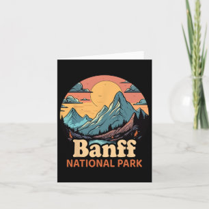 Retro Banff National Park Hiking Camping Trip Card