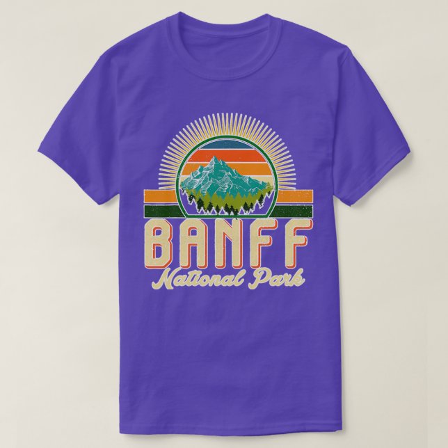 Retro Banff National Park Moutains T-Shirt (Design Front)