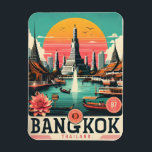 Retro Bangkok city skyline - Thailand travel gifts Magnet<br><div class="desc">"Thailand decor"
"Bangkok art"
"Thai street photography"
"Asian travel print"
"Thai culture gifts"
"Bangkok skyline"
"Thai cuisine art"
"Bangkok travel"
"Thai street food print"
"Southeast Asia decor"</div>
