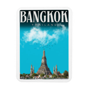 Retro Bangkok city  Wat Aru- Thailand travel gifts Magnet