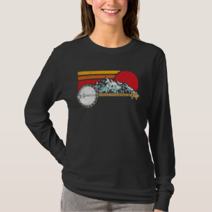 Retro Banjo Mountains & Sun Sketch Surf Style 80's T-Shirt