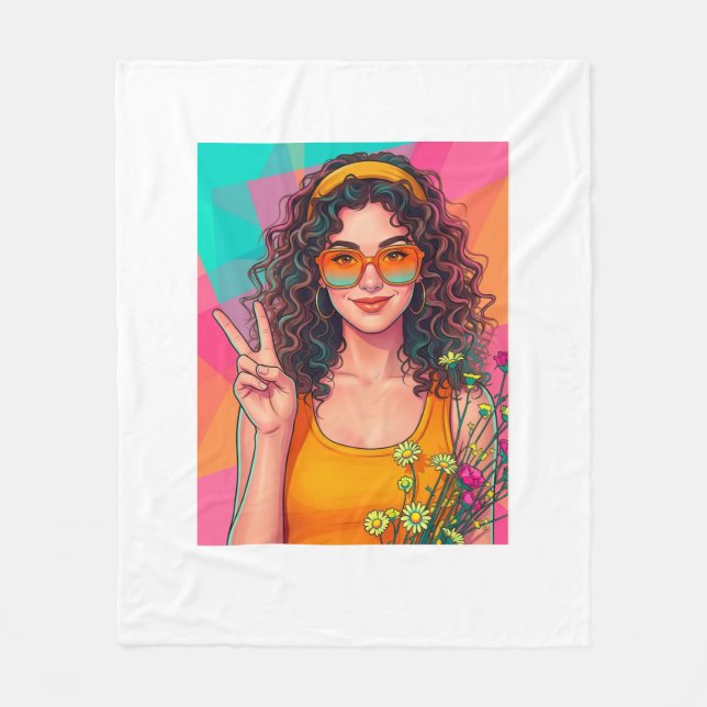 Retro banket fleece blanket (Front)