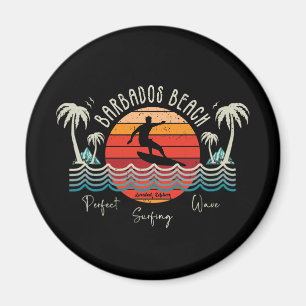 Retro Barbados Beach Magnet
