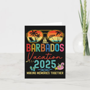Retro Barbados Vacation 2025 Memories Matching Gro Card
