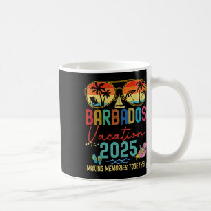 Retro Barbados Vacation 2025 Memories Matching Gro Coffee Mug