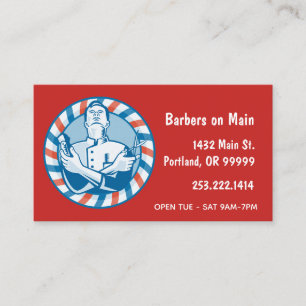 Retro Barber Badge Business Card