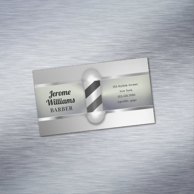 Retro barber pole  	Magnetic business card (In Situ)