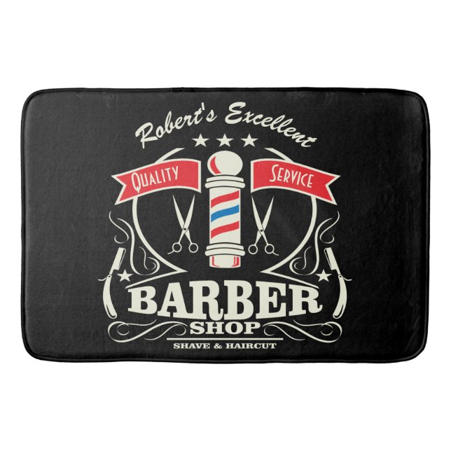 Retro Barber Stylist Work Floor Mat (Front)