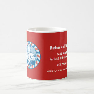 Retro Barbershop Badge Customisable Coffee Mug