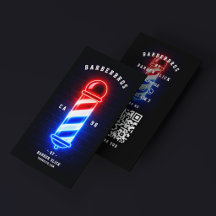 Retro Barbershop Glow Red White Blue Barber Pole