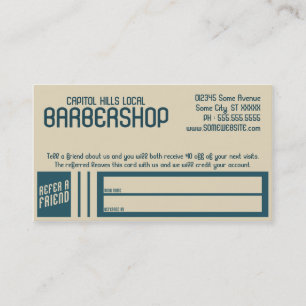retro barbershop referral program