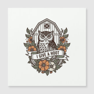 Retro barn owl 'I give a hoot' design