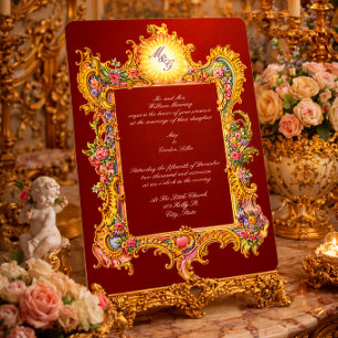 Retro Baroque Rococo Style colourful Wedding Invitation