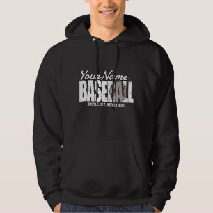 Retro Baseball ADD NAME Pinstripe Team Player Hoodie