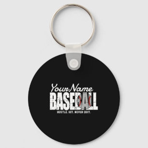 Retro Baseball Add Name Pinstripe Team Player T Sh Key Ring