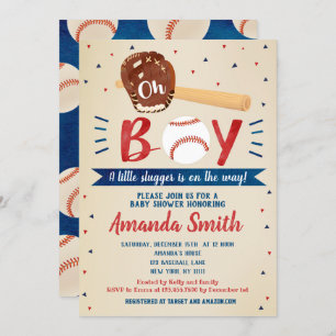 Retro Baseball Baby Shower Invitations