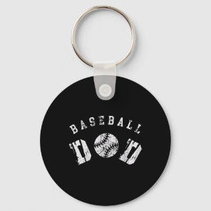Retro Baseball Dad Happy Fathers Day For Men Sport Key Ring