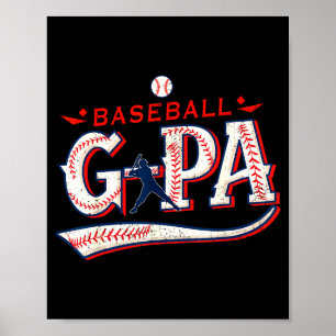 Retro Baseball G-pa Happy Fathers Day For Men Spor Poster