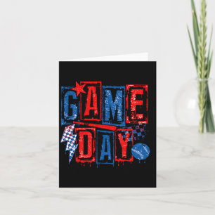 Retro Baseball Game Day Chequered Card