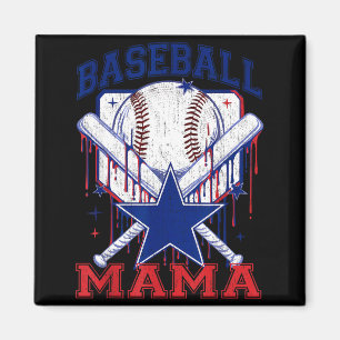 Retro baseball mama baseball mum women mother's da magnet