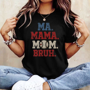 Retro Baseball Mum Ma Mama Mum Bruh Mother’s Day  T-Shirt