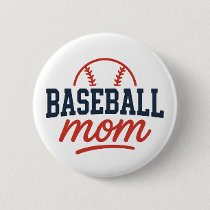 Retro Baseball Mum Personalised Game 6 Cm Round Badge