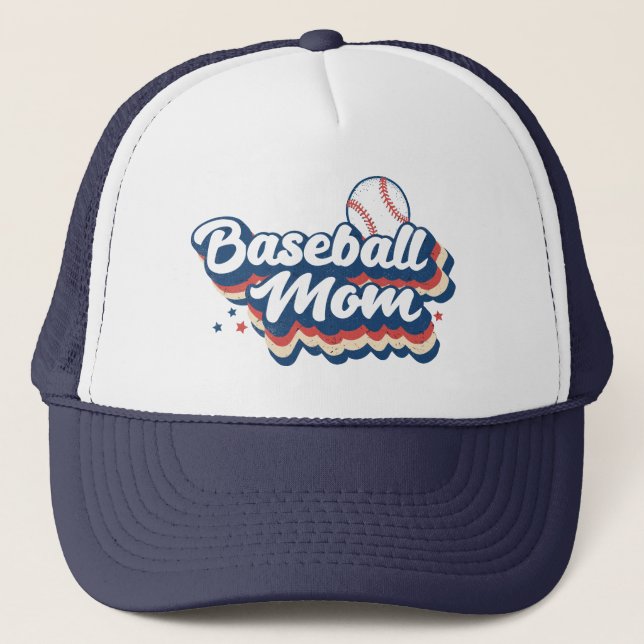Retro Baseball Mum Trucker Hat (Front)