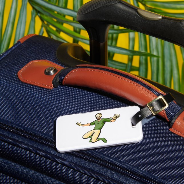 Retro Baseball Player Vintage Sports Graphic Luggage Tag (Creator Uploaded)