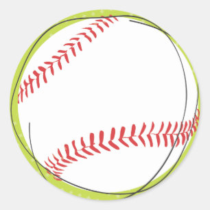 Retro Baseball Return Address Sticker Seal