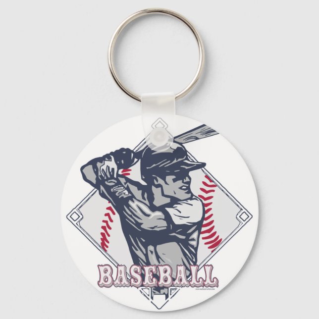 Retro Baseball Shirts and Gift Items Key Ring (Front)