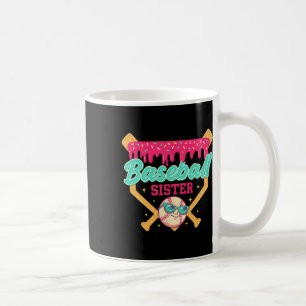 Retro Baseball Sister Ice Cream Drip Baseball Game Coffee Mug