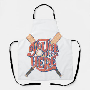 Retro Baseball Softball Fan Design Apron